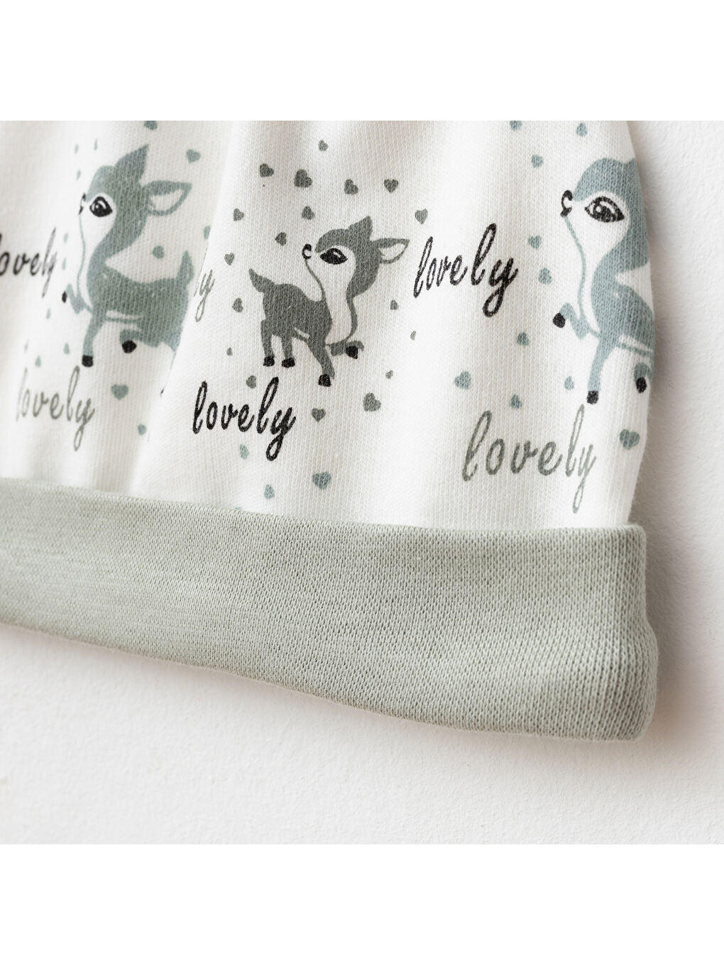 Yeşil Kız Bebek % 100 Pamuk Zıbın Pantolon Bere 3'lü Alt Üst Bebek Takımı 0 Ay-6 Ay-1