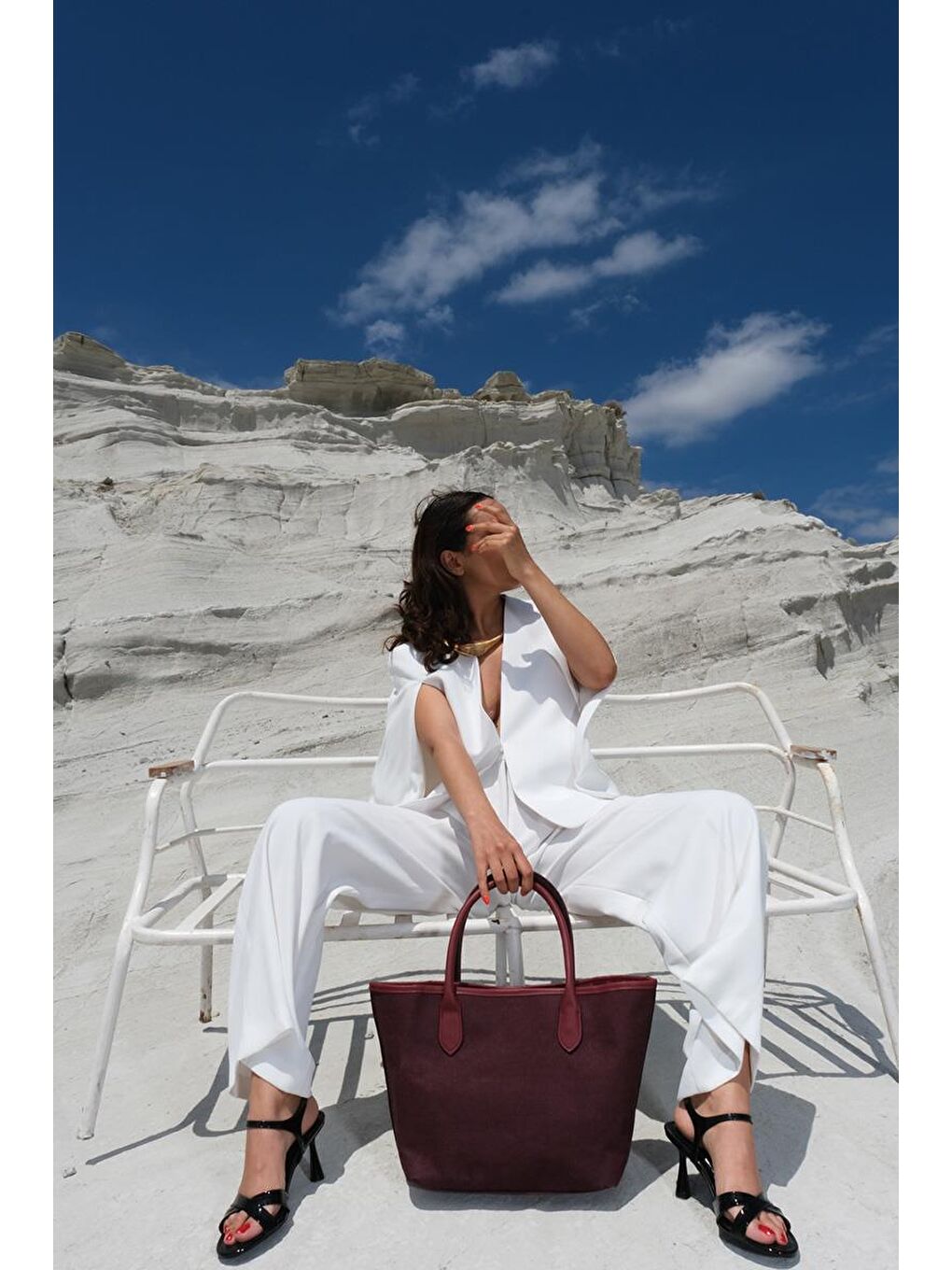 Kahverengi Manto Garnili Kanvas Omuz Çantası Bordo-6