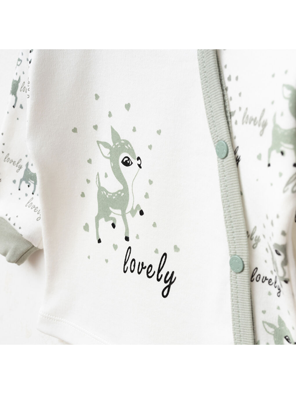 Yeşil Kız Bebek % 100 Pamuk Zıbın Pantolon Bere 3'lü Alt Üst Bebek Takımı 0 Ay-6 Ay-2