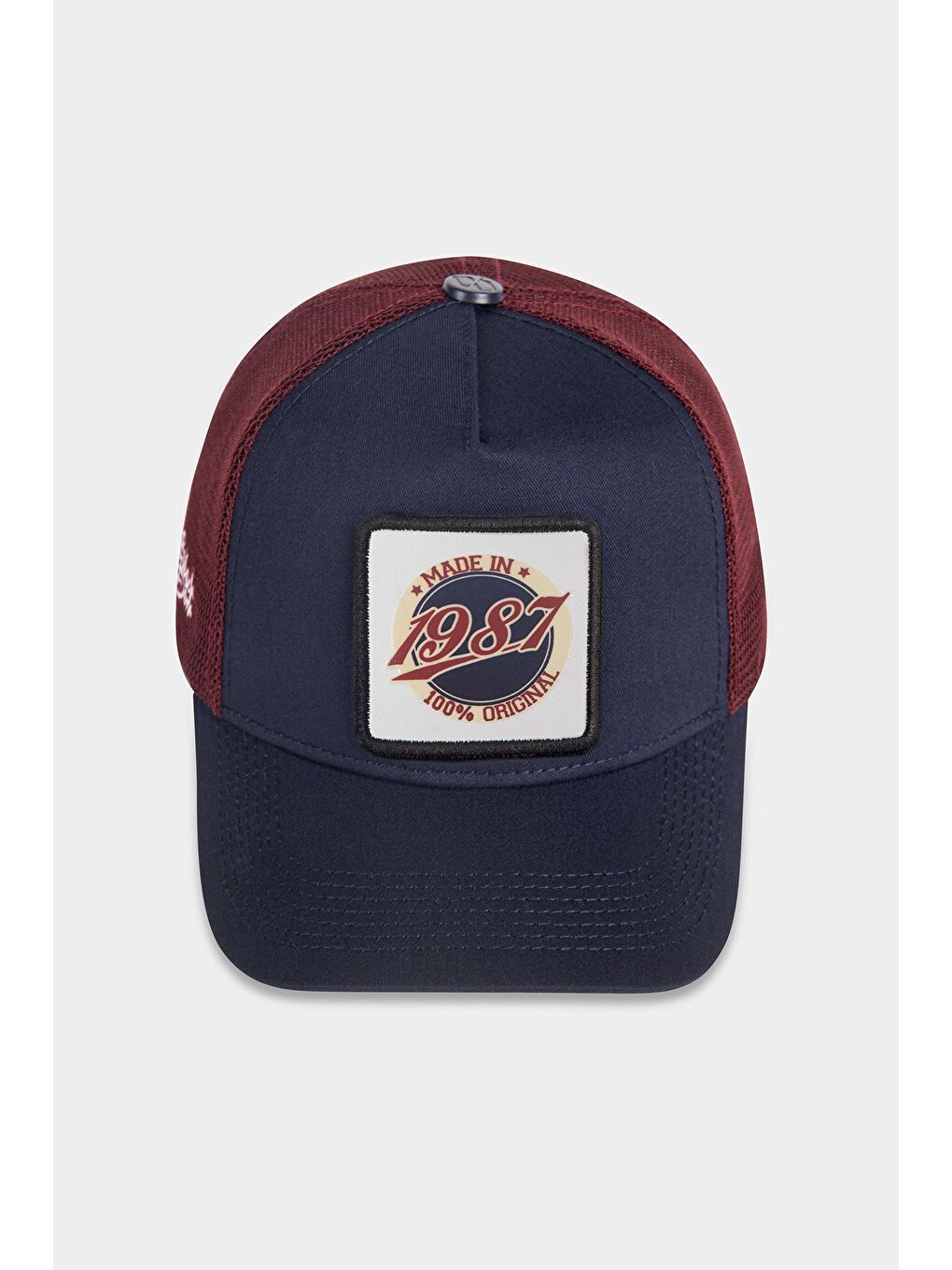 Made in 1987 Logolu Lacivert-Bordo Trucker Şapka-4