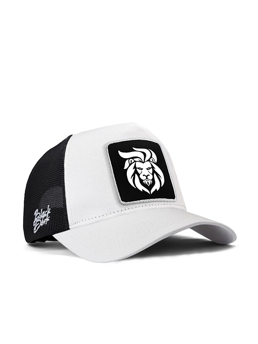 Aslan Logolu Beyaz-Siyah Trucker Şapka