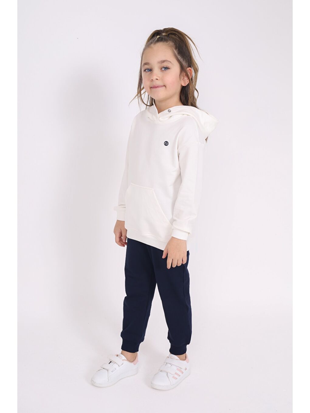 Ekru Kız Çocuk Baskılı Sweatshirt-1