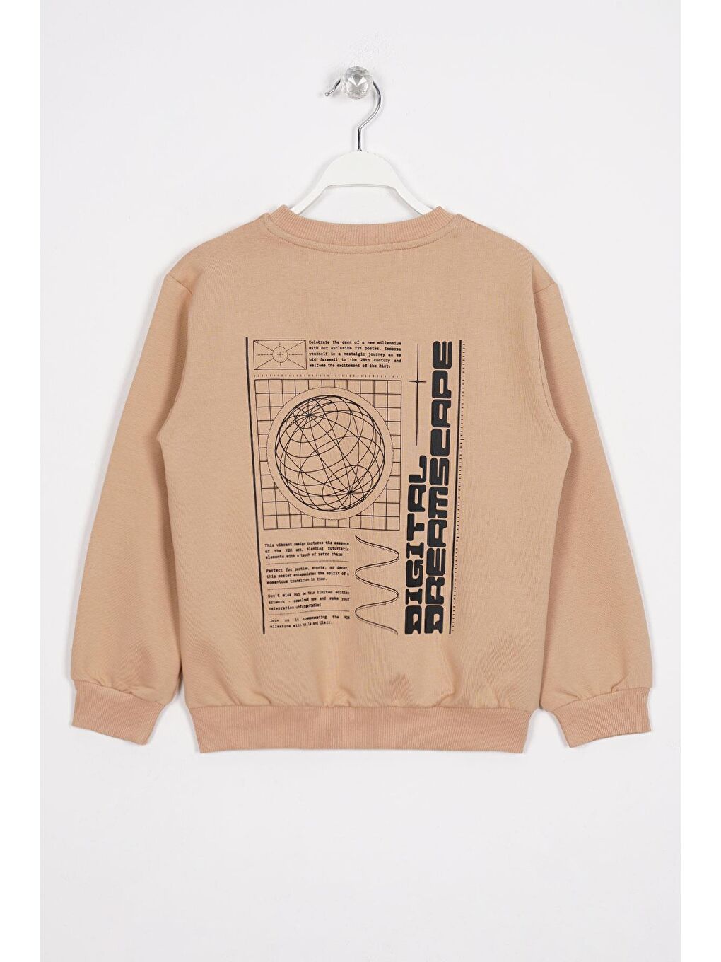 Zepkids Camel Ön Arka Dijital Baskı Detaylı Camel Renk Erkek Çocuk Sweatshirt - 1