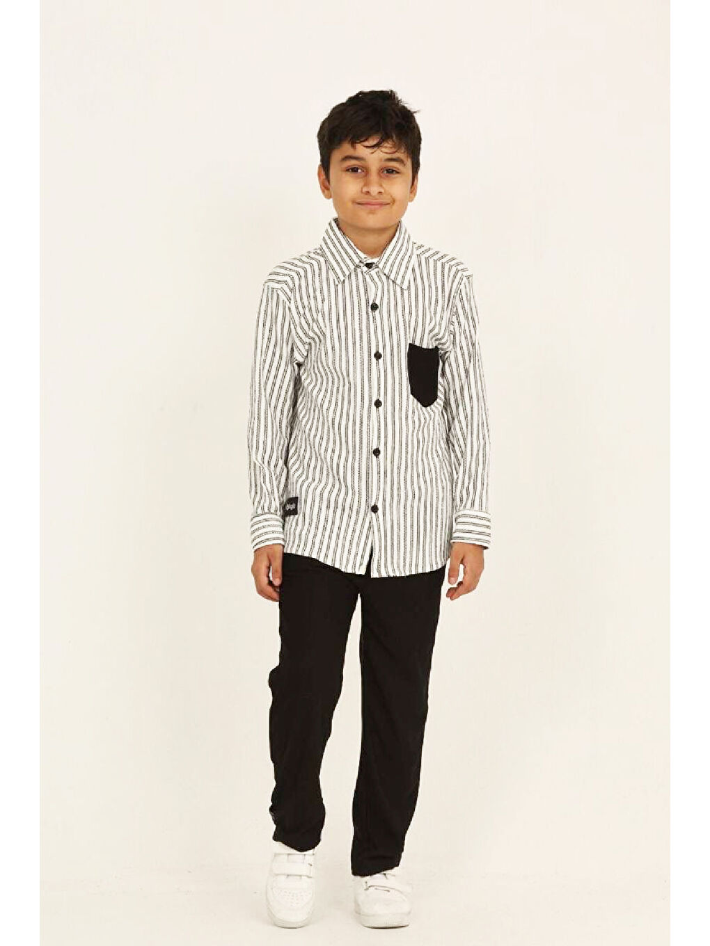Ekru Erkek Çocuk Gömlekli Takım (Bürümcük Üst+Ottoman Pantolon) 3-12 Yaş 12419HC