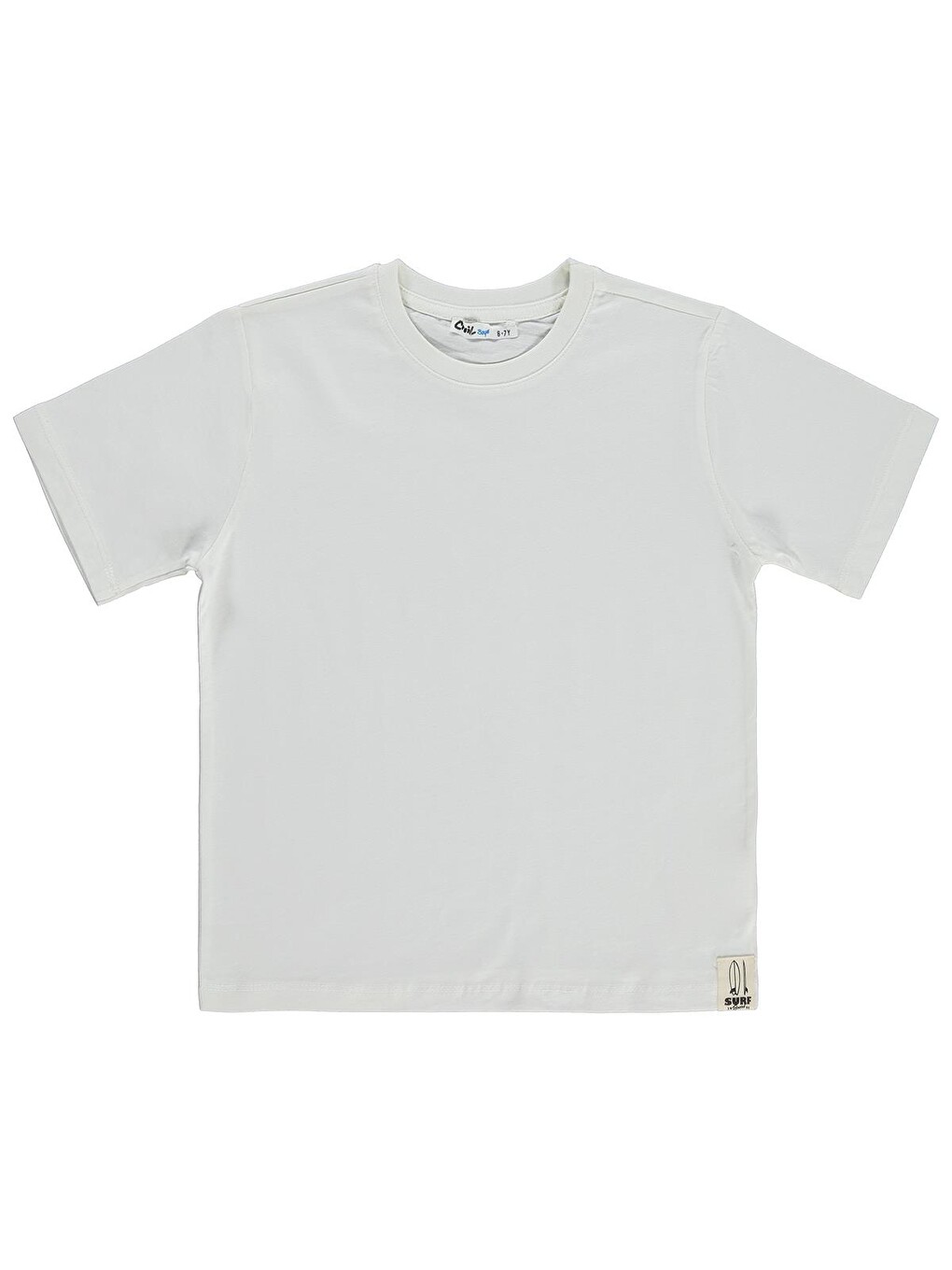 Boys Basic Surf Etiketli 10-13 Yaş Tişört - Kırık Beyaz
