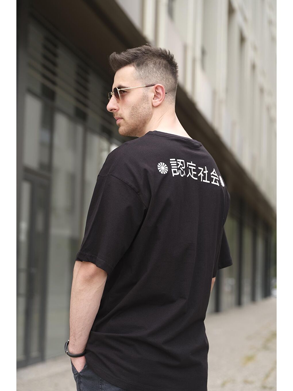 Siyah Tyshawn Dragon Baskılı  Bisiklet Yaka Erkek Tişört-1