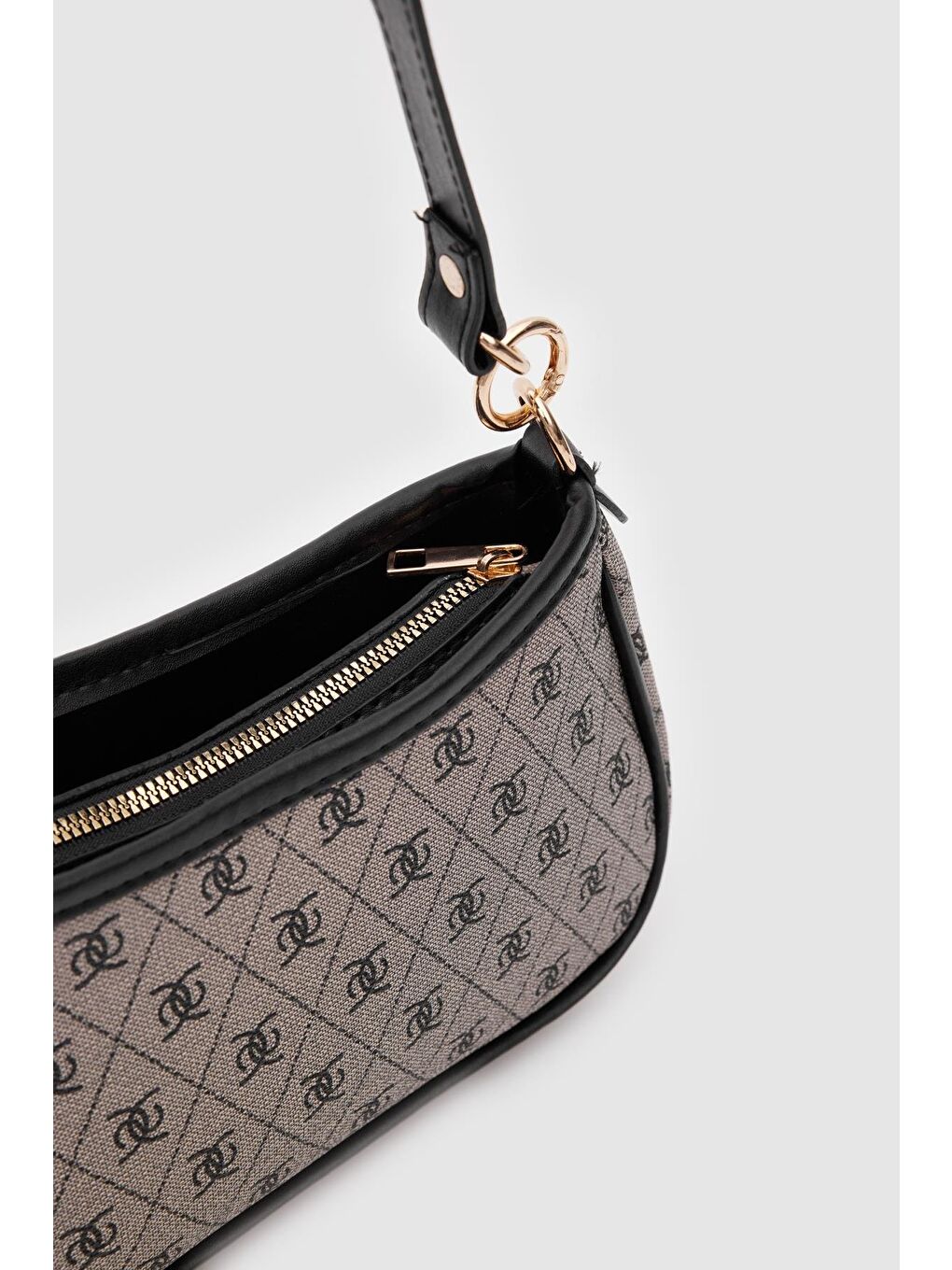 Farme Monogram Baget Ve Çapraz Çanta Gri-3