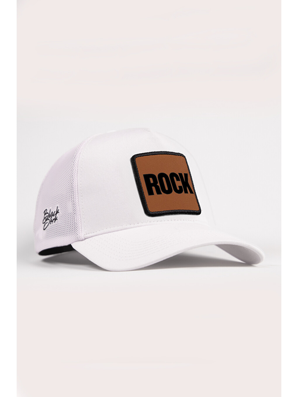 Rock Logolu Beyaz Trucker Şapka