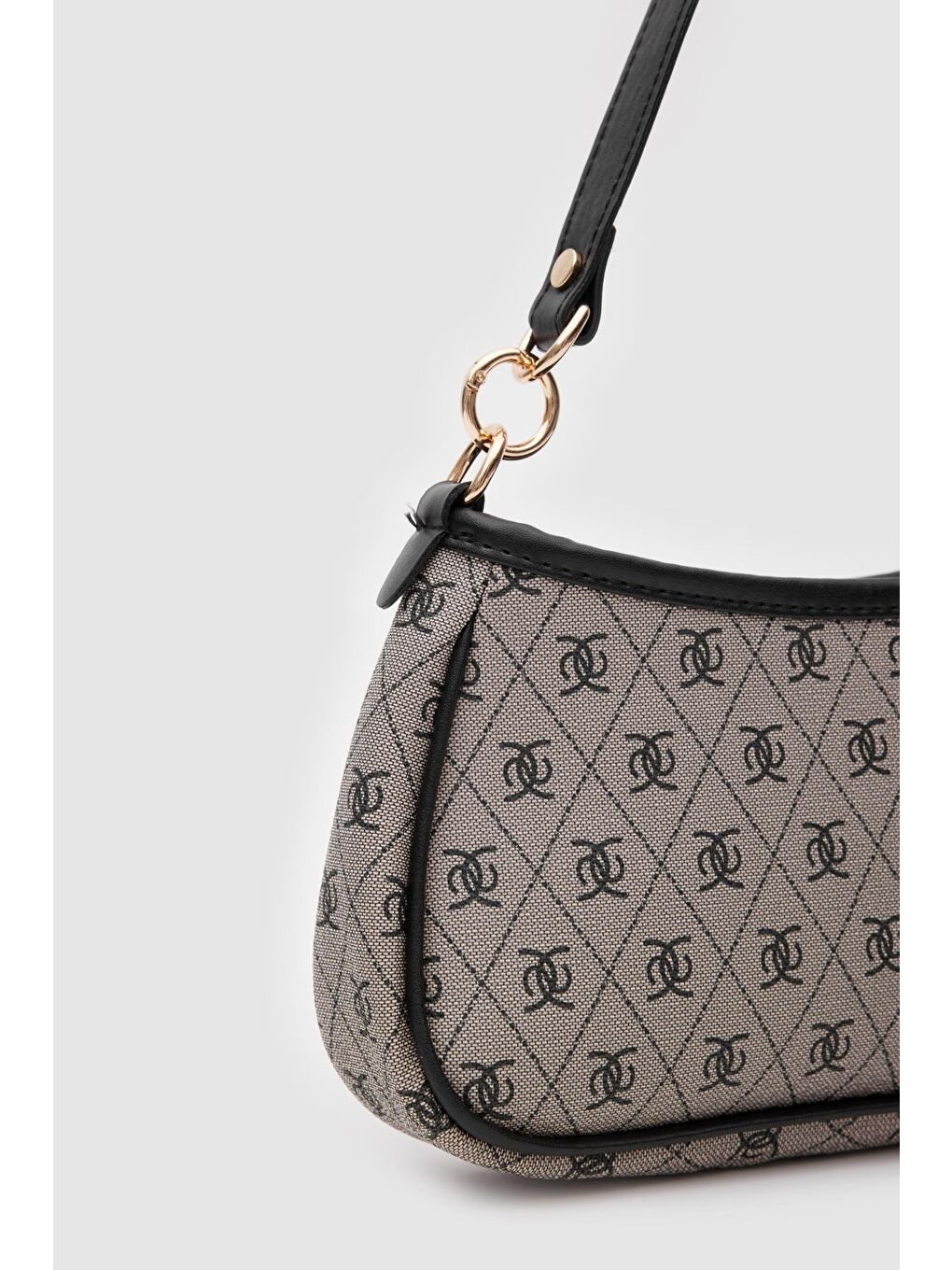 Farme Monogram Baget Ve Çapraz Çanta Gri-4