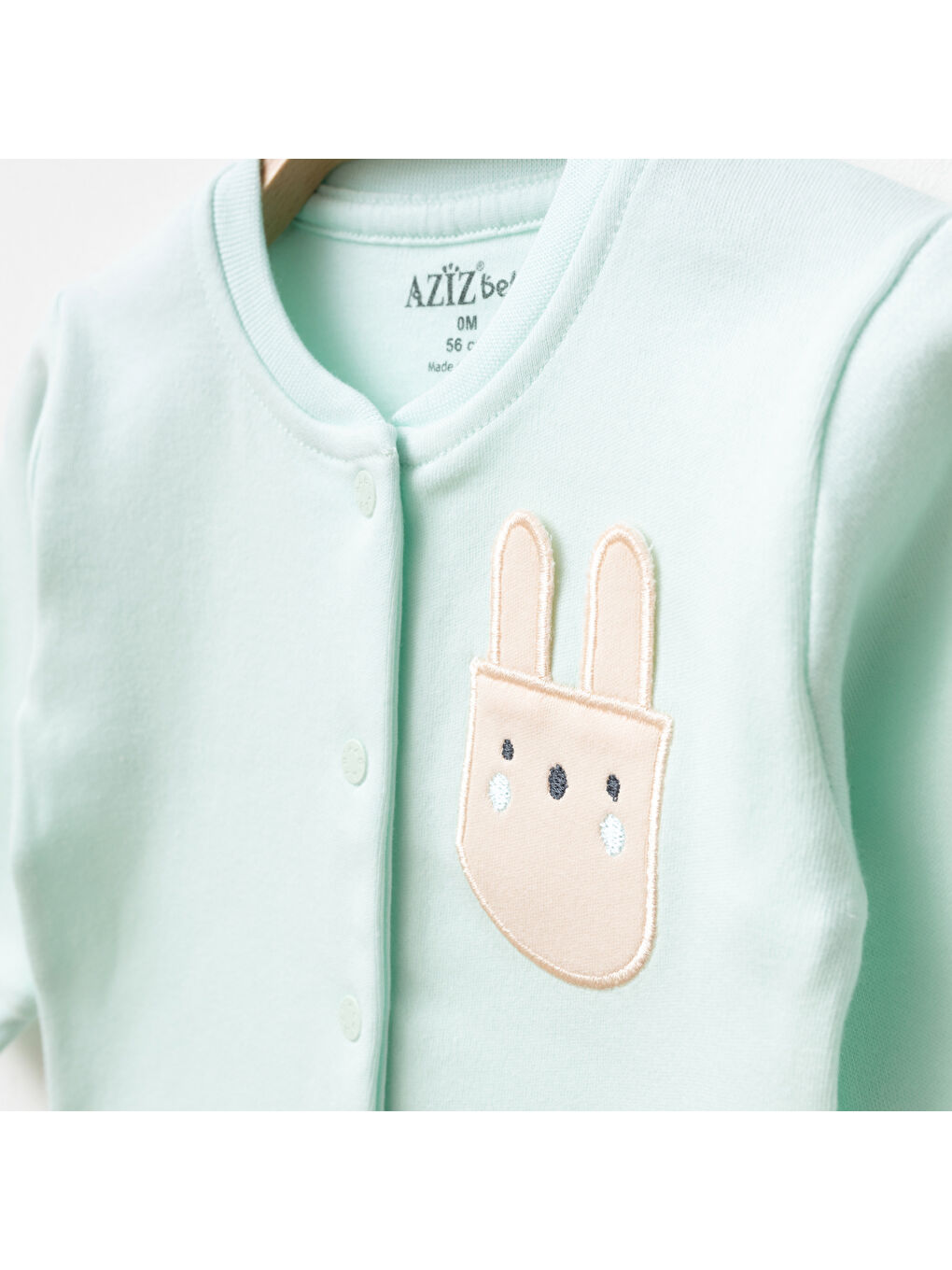 Yeşil Kız Bebek Zıbın Pantolon Bere 3'lü Alt Üst Bebek Takımı 0 Ay-6 Ay-2