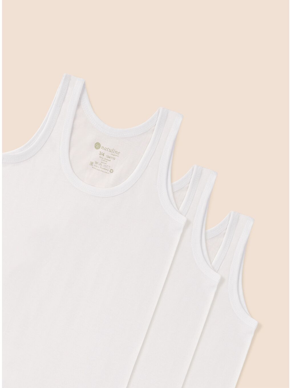 Beyaz Erkek Çocuk Organik Pamuk Penye  Atlet 6 lı Paket-1