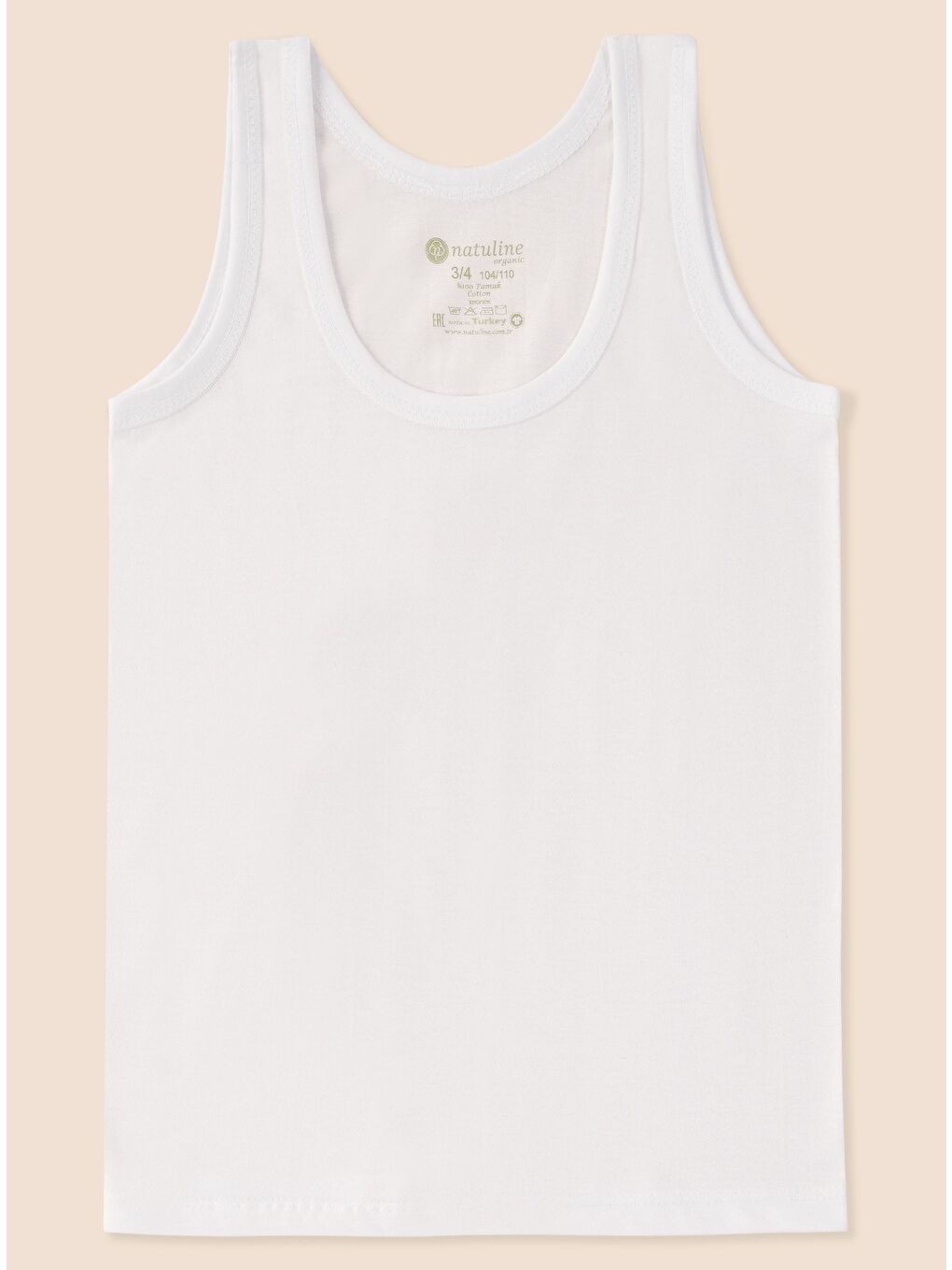 Beyaz Erkek Çocuk Organik Pamuk Penye  Atlet 6 lı Paket-3