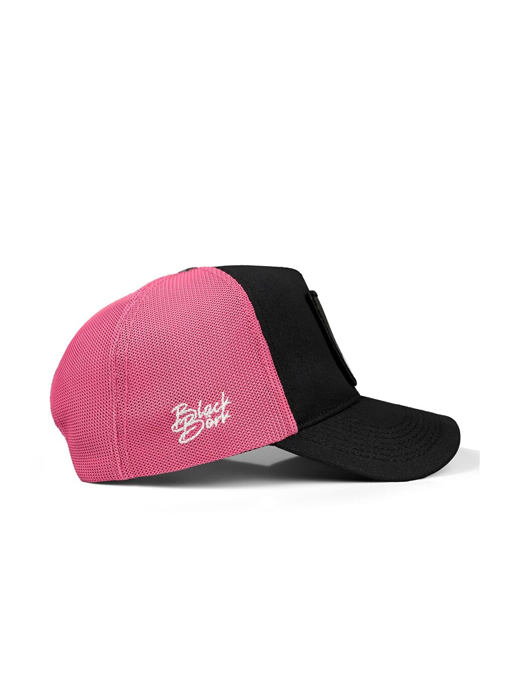 At Logolu Siyah-Pembe Trucker Şapka-1