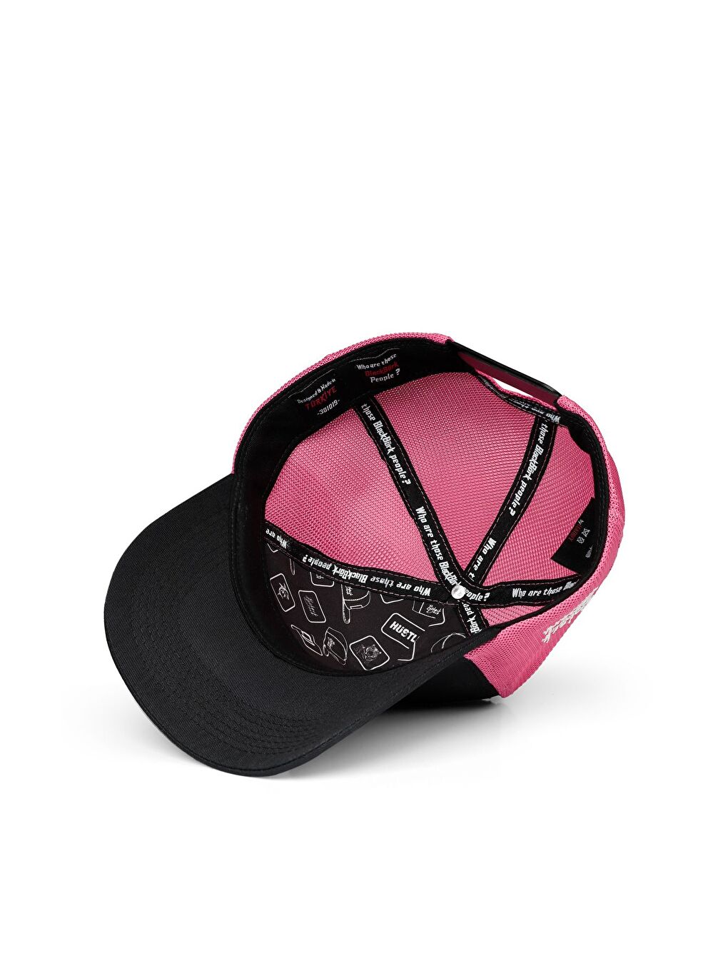 At Logolu Siyah-Pembe Trucker Şapka-2