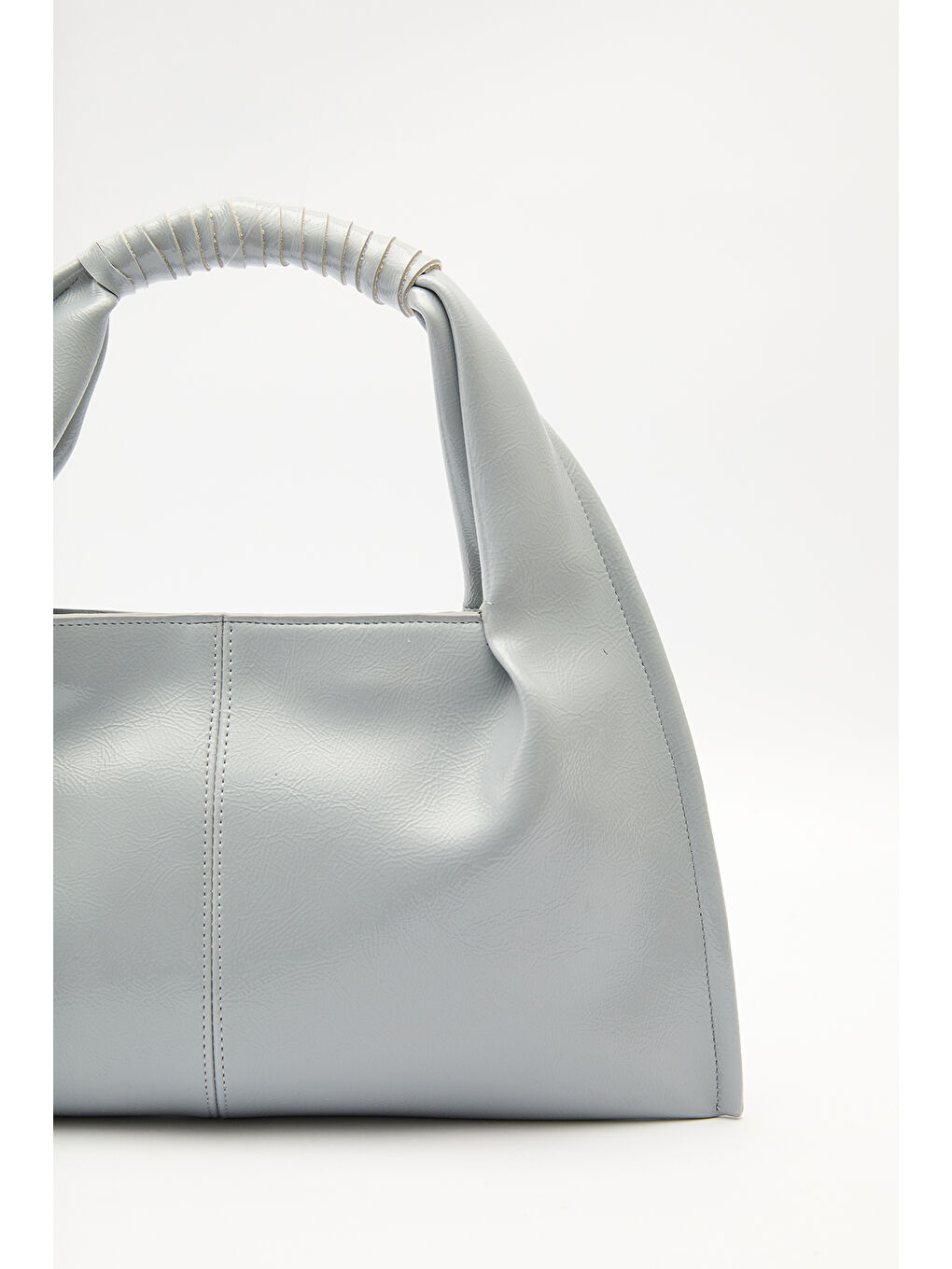 Parlak Deri El Çantası Mavi-4