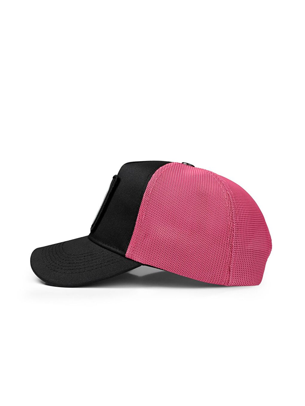 At Logolu Siyah-Pembe Trucker Şapka-3