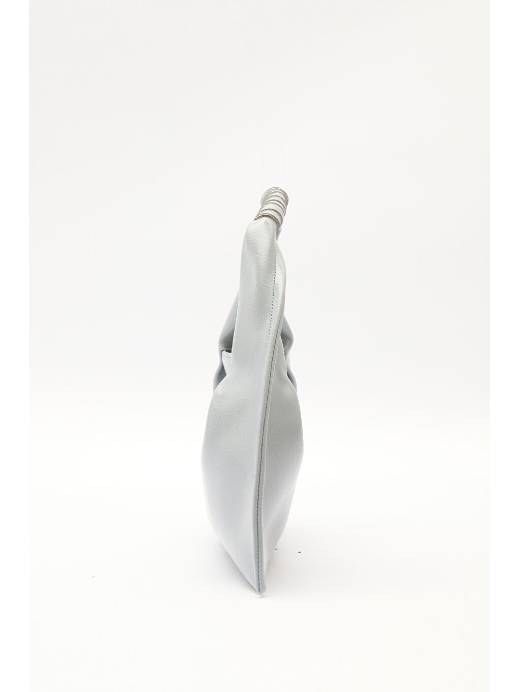 Parlak Deri El Çantası Mavi-5