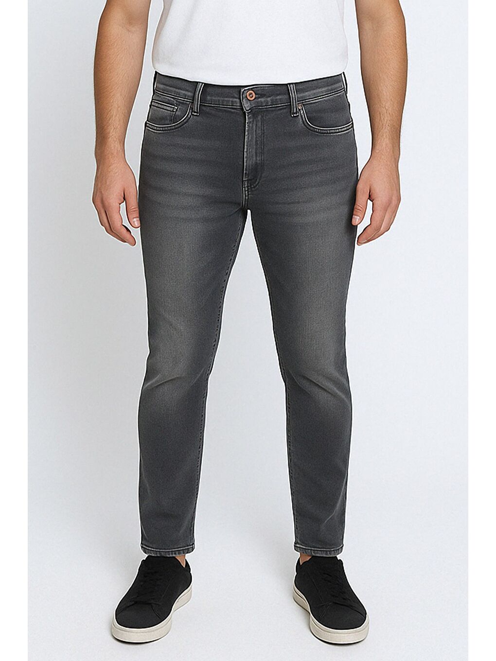 Gri Erkek Elastanlı Jean Pantolon