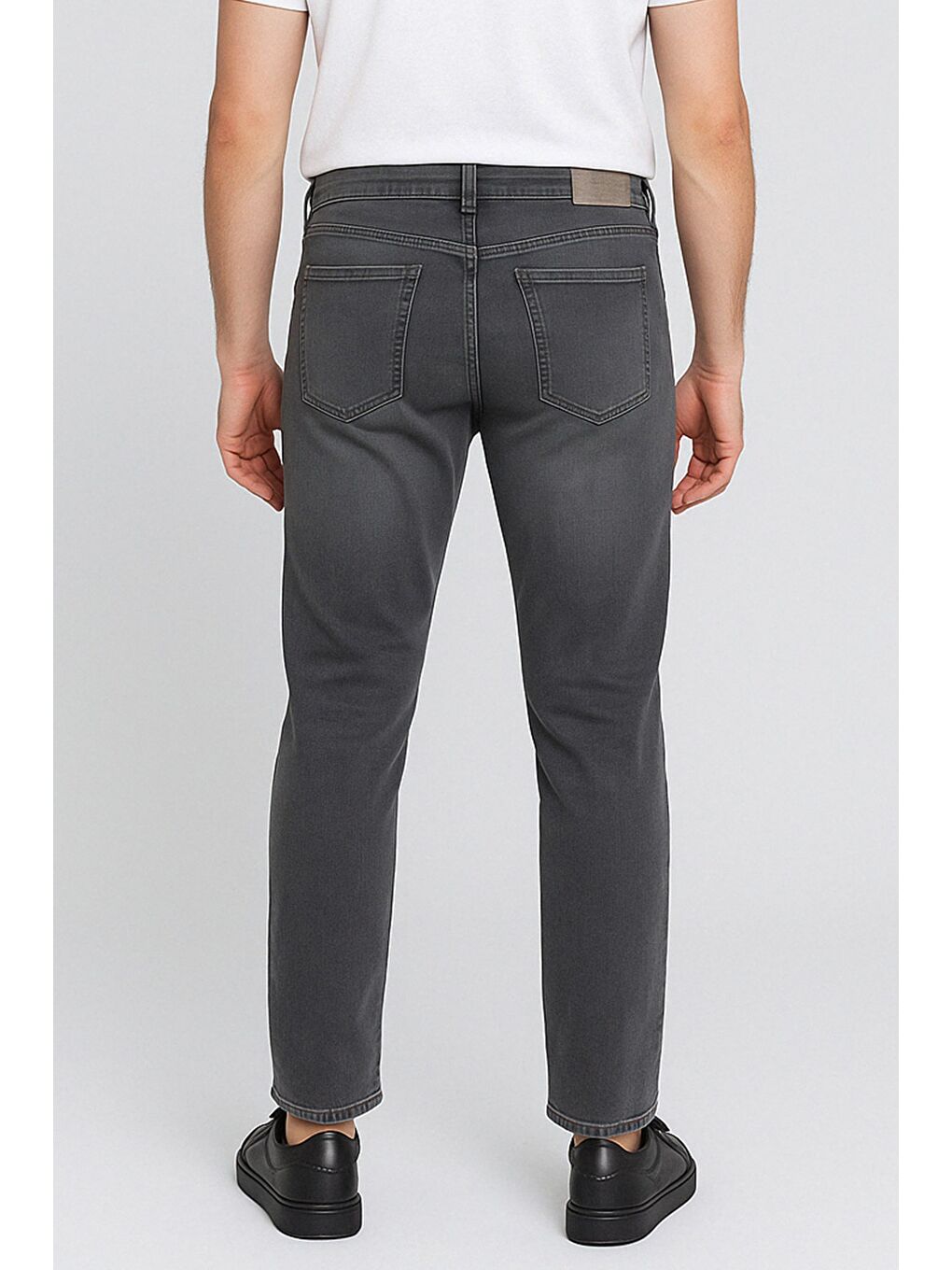 Gri Erkek Elastanlı Jean Pantolon-1