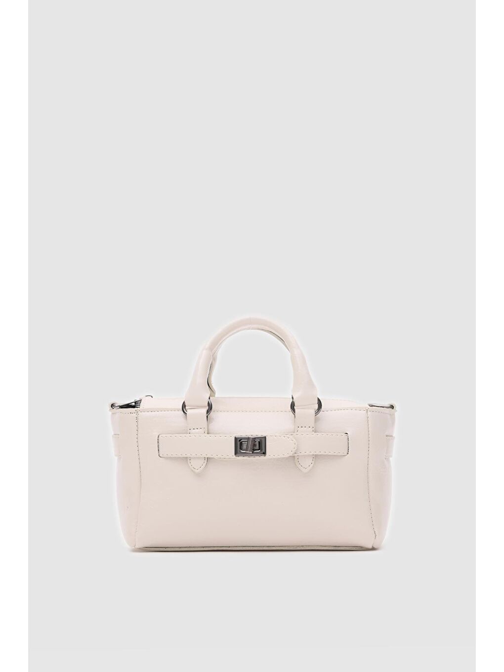 Bej Buch Mini Çapraz Çanta Krem-5