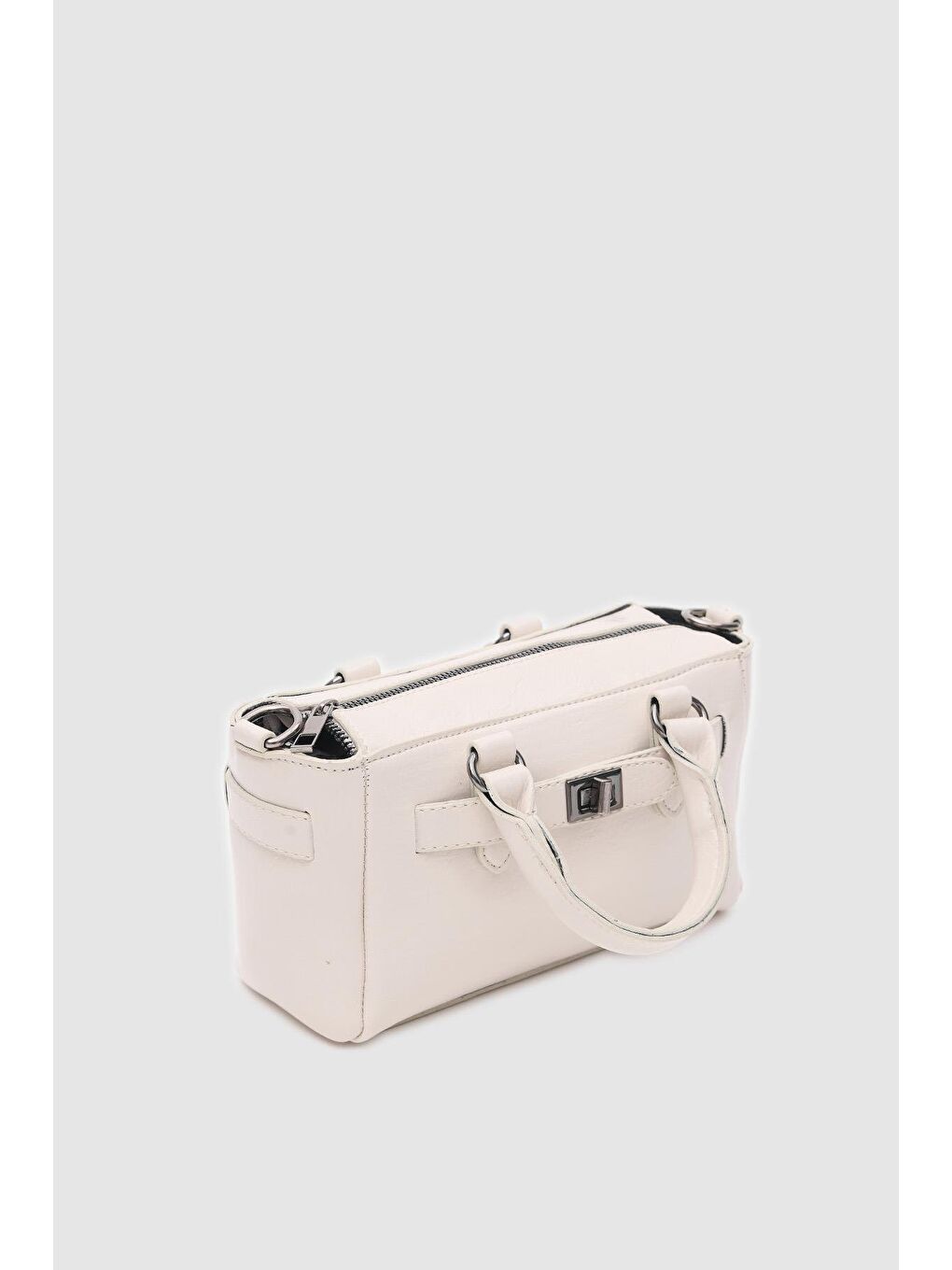 Bej Buch Mini Çapraz Çanta Krem-6