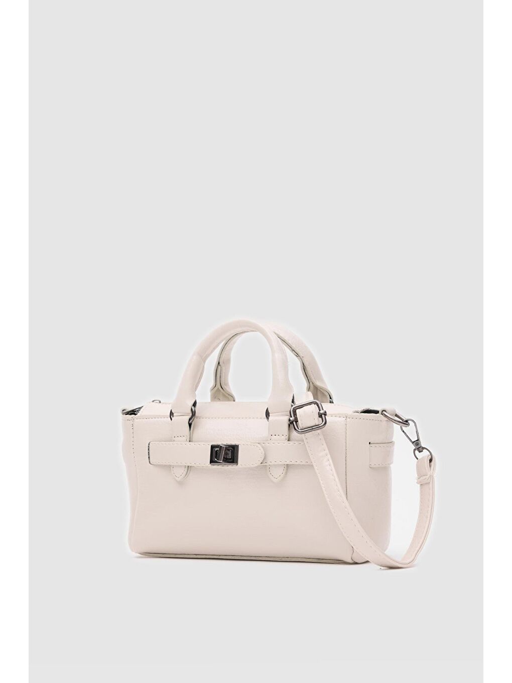 Bej Buch Mini Çapraz Çanta Krem-7