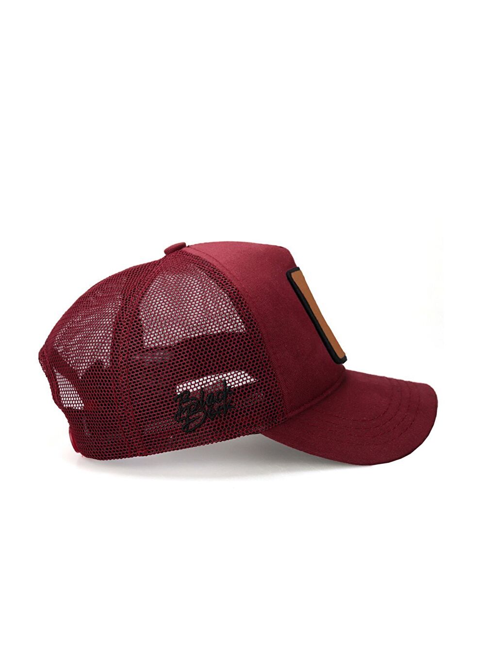 Rock Logolu Bordo Trucker Şapka-1