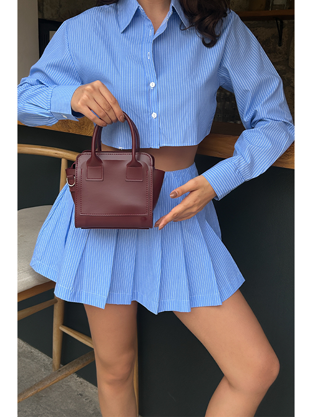 Simon El Ve Çapraz Çanta Bordo-2