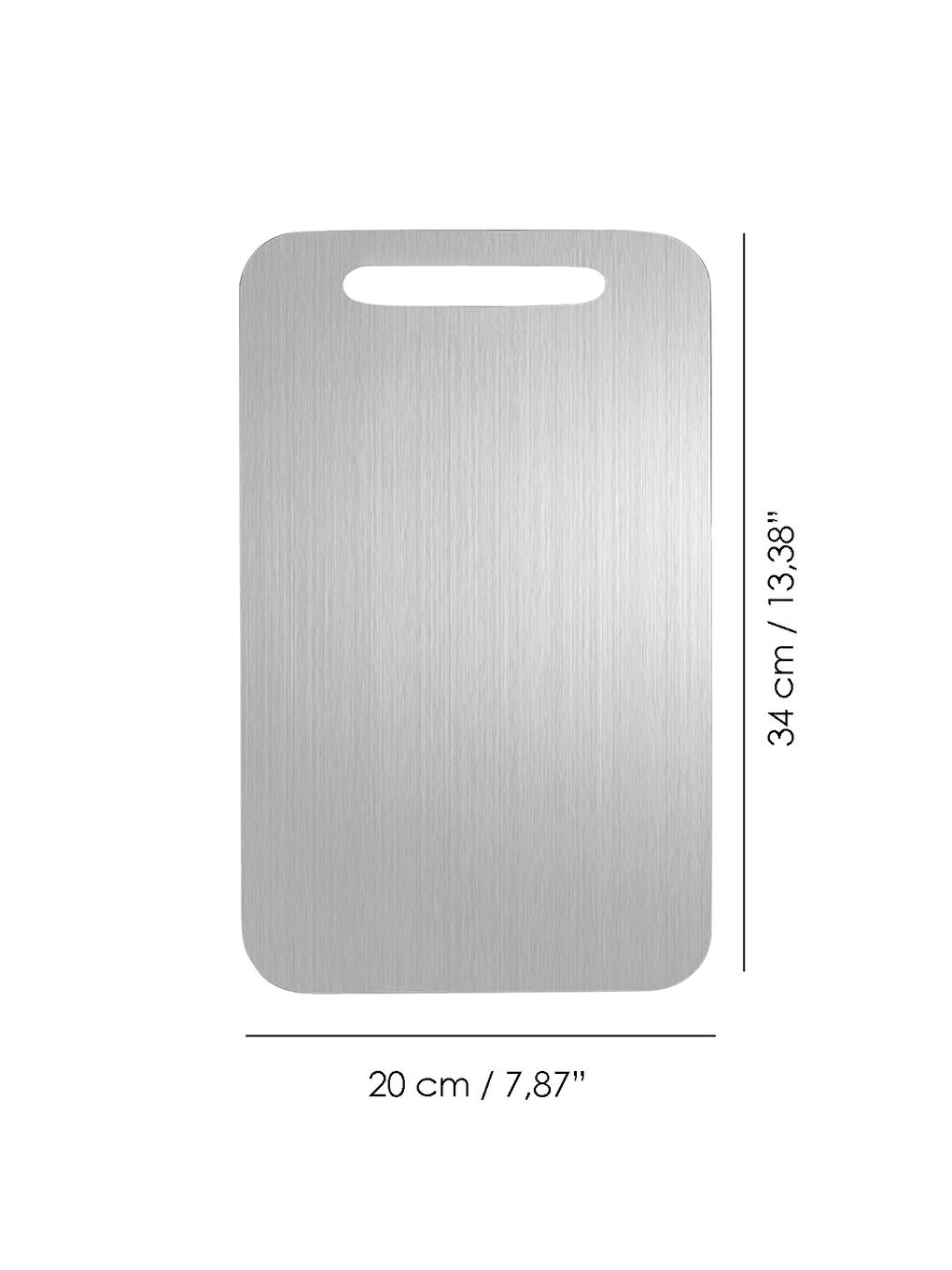 Gri 1 Adet Paslanmaz Çelik Kesme Tahtası-5