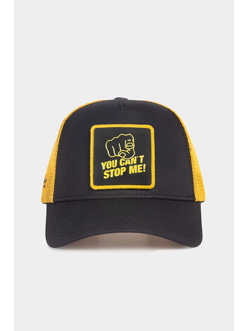 You Can t Stop Me Logolu Siyah-Sarı Trucker Şapka