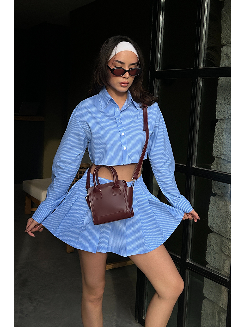 Simon El Ve Çapraz Çanta Bordo-3