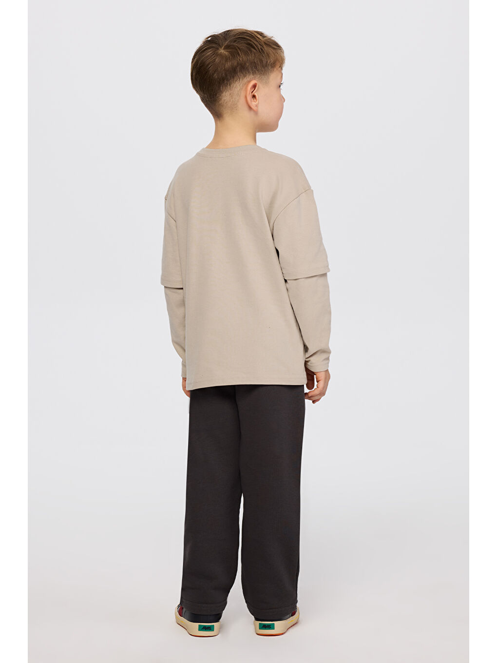 Erkek Çocuk Uzun Kollu Bej Tişört-6