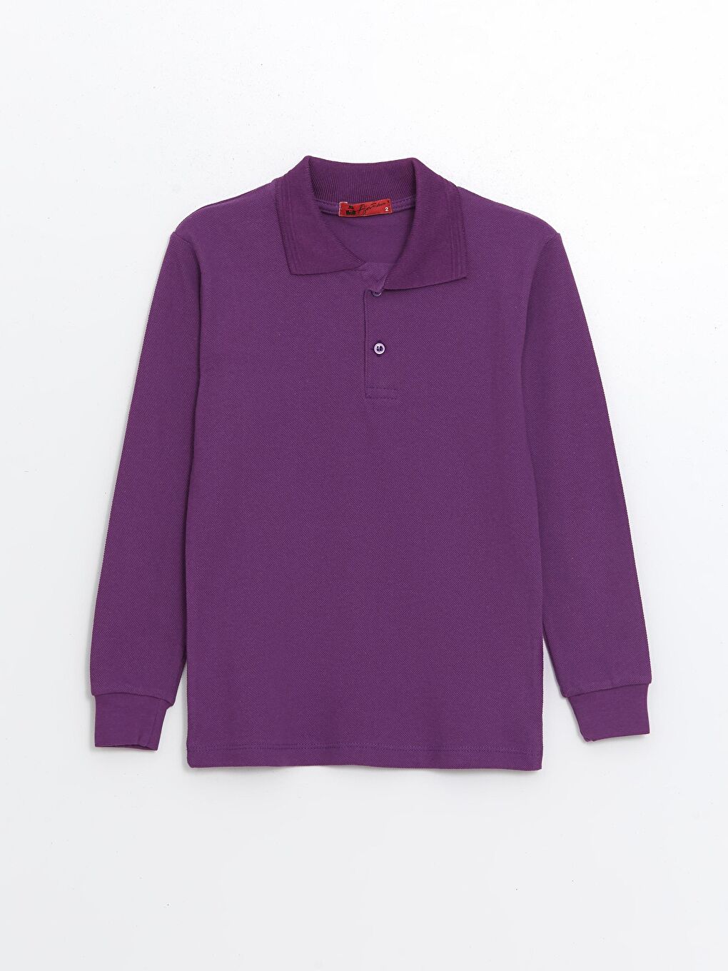 Mor Okul Tişört  Polo Yaka Uzun Kollu-2