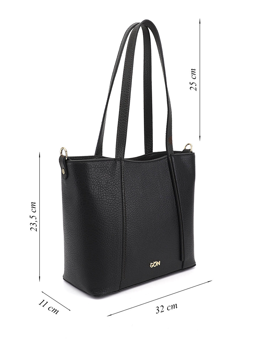 Siyah Kadın KOYU SİYAH Uzun Askılı El ve Omuz Çantası-1