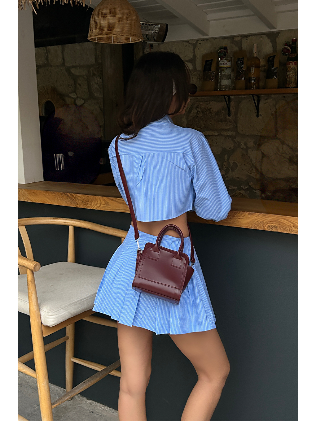 Simon El Ve Çapraz Çanta Bordo-8