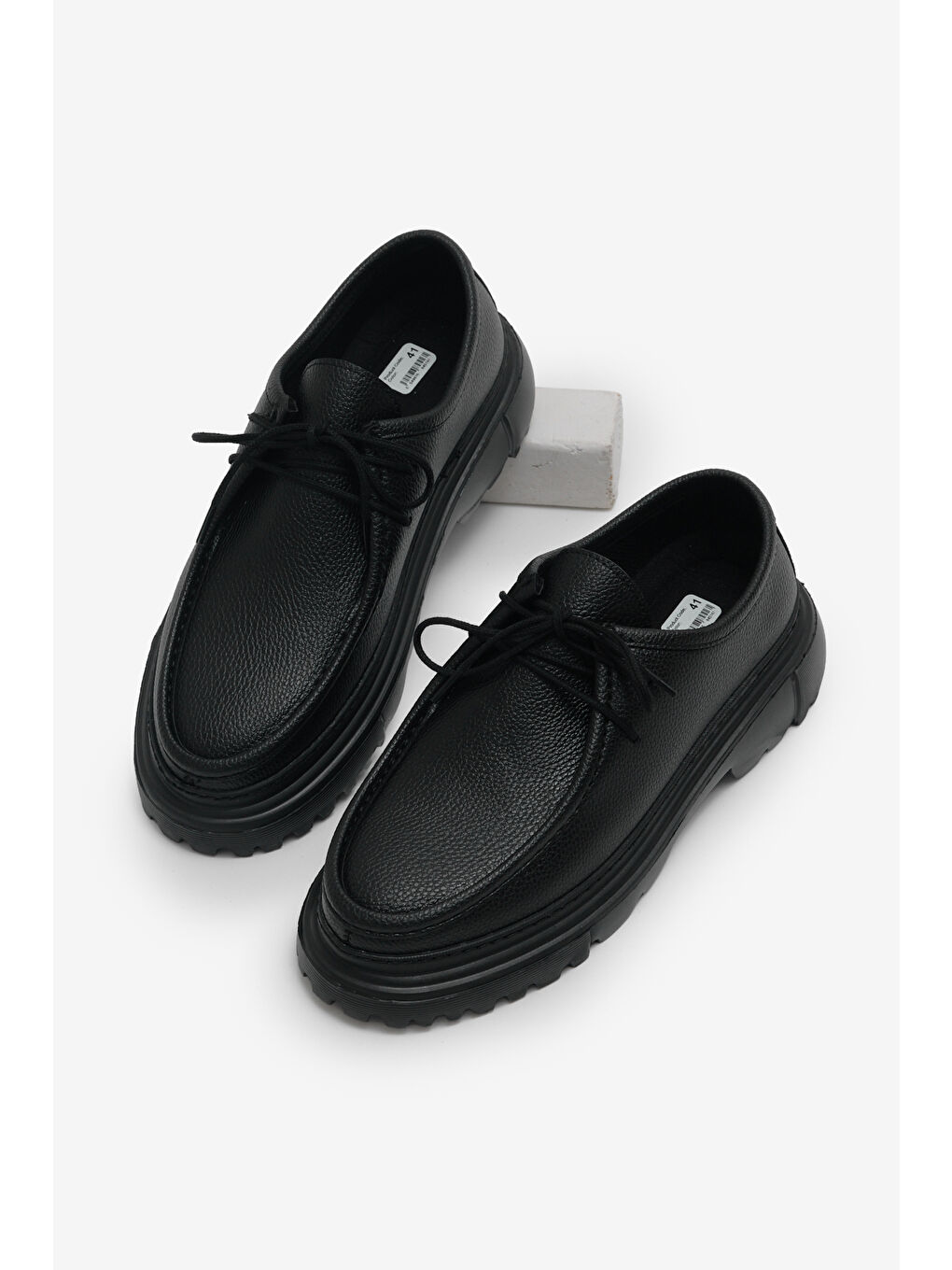 Erkek Siyah Cilt Rahat Kalıp Erkek Klasik Ayakkabı