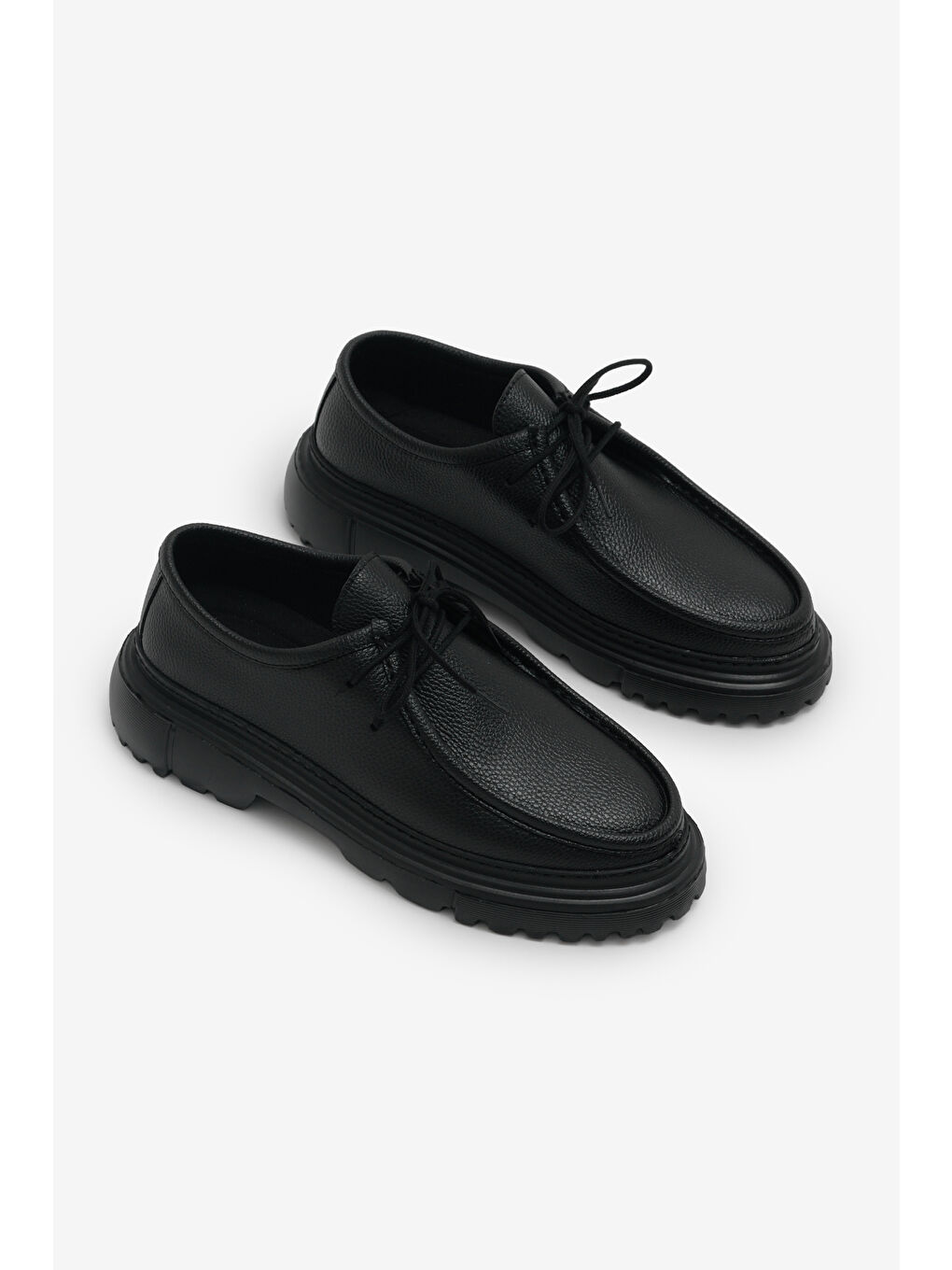 Erkek Siyah Cilt Rahat Kalıp Erkek Klasik Ayakkabı-1