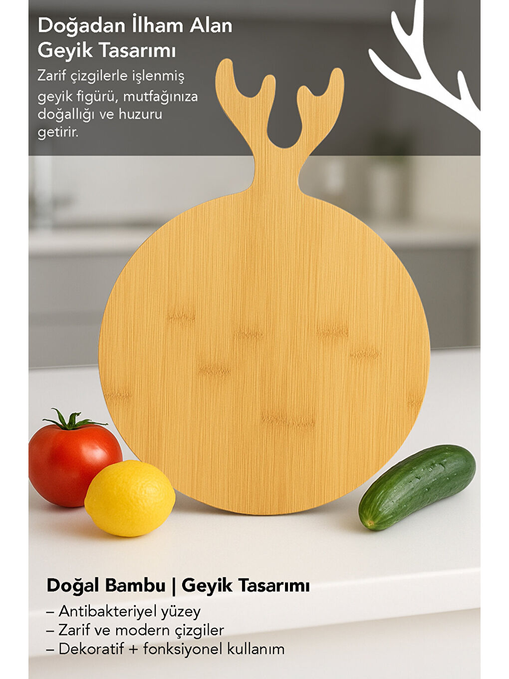 Bej Yuvarlak Bambu Kesme Tahtası-2