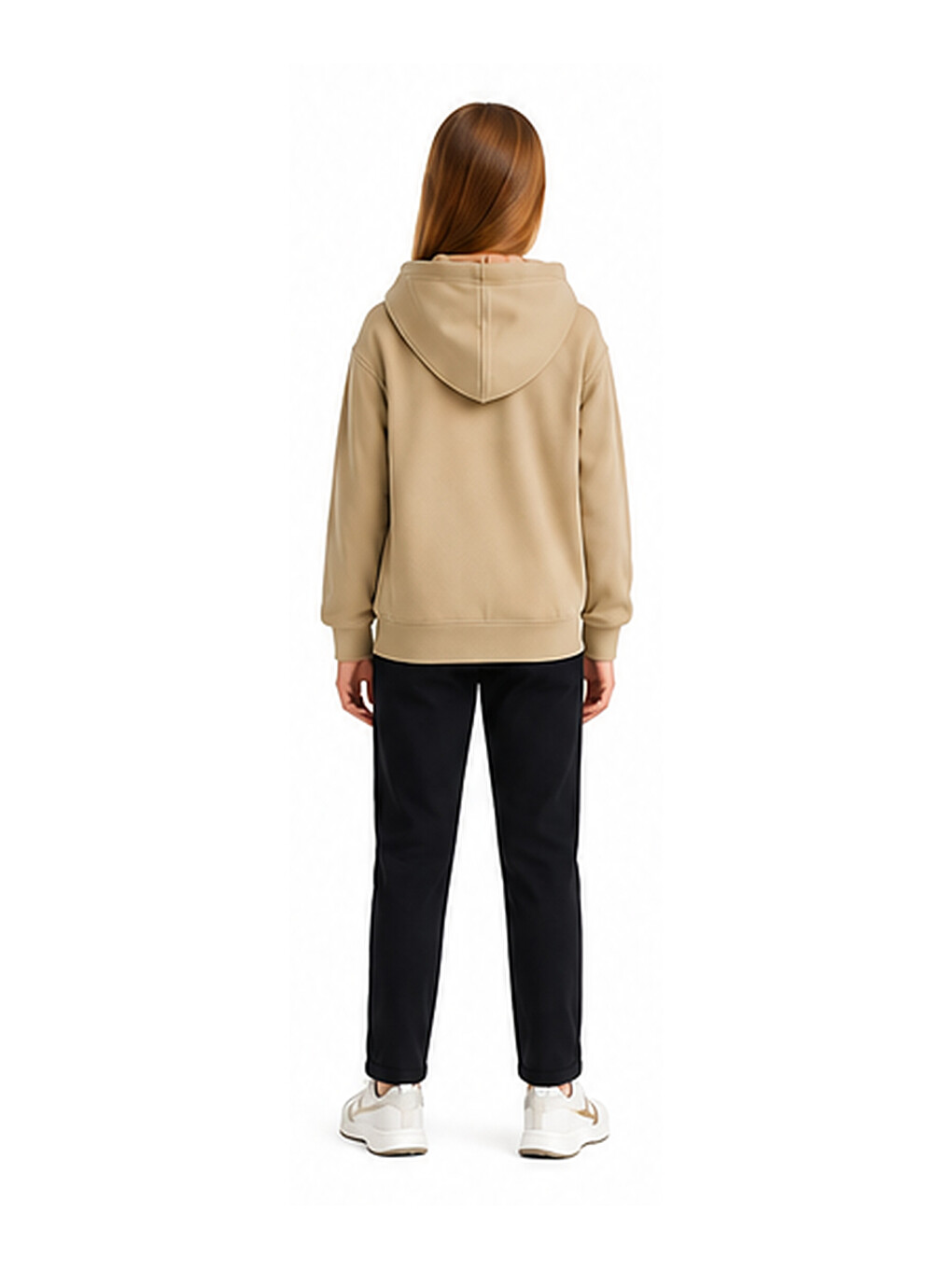 Bej Kız Çocuk Basic Fermuarlı Kalın 3 İplik Kışlık Okul Sweat Ak264495-4