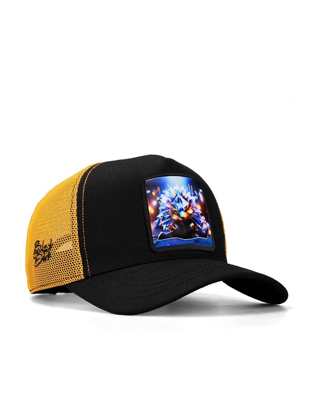 Kirpi Logolu Siyah-sarı Trucker Şapka
