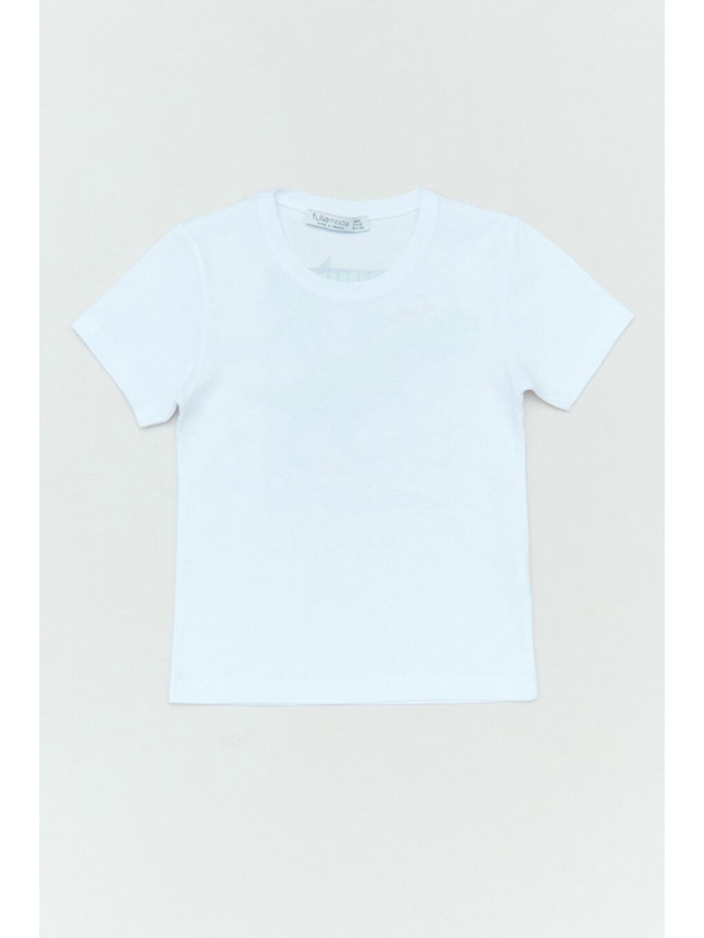 Beyaz %100 Pamuk Arkası Dinozor Baskılı Erkek Çocuk Tişört