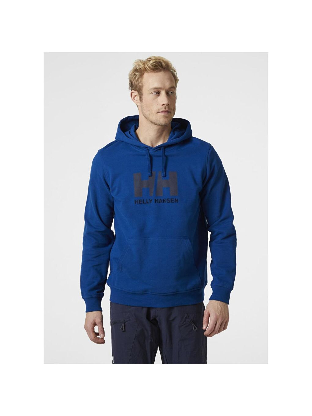 HH Logo Hoodie Erkek Lacivert Kapüşonlu Sweatshirt