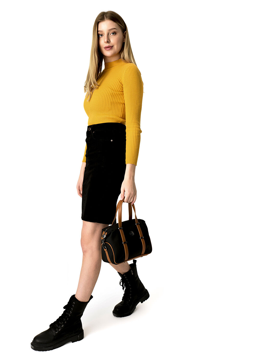 Kadın Omuz Çantası TH-YK12205 Siyah-Taba-2