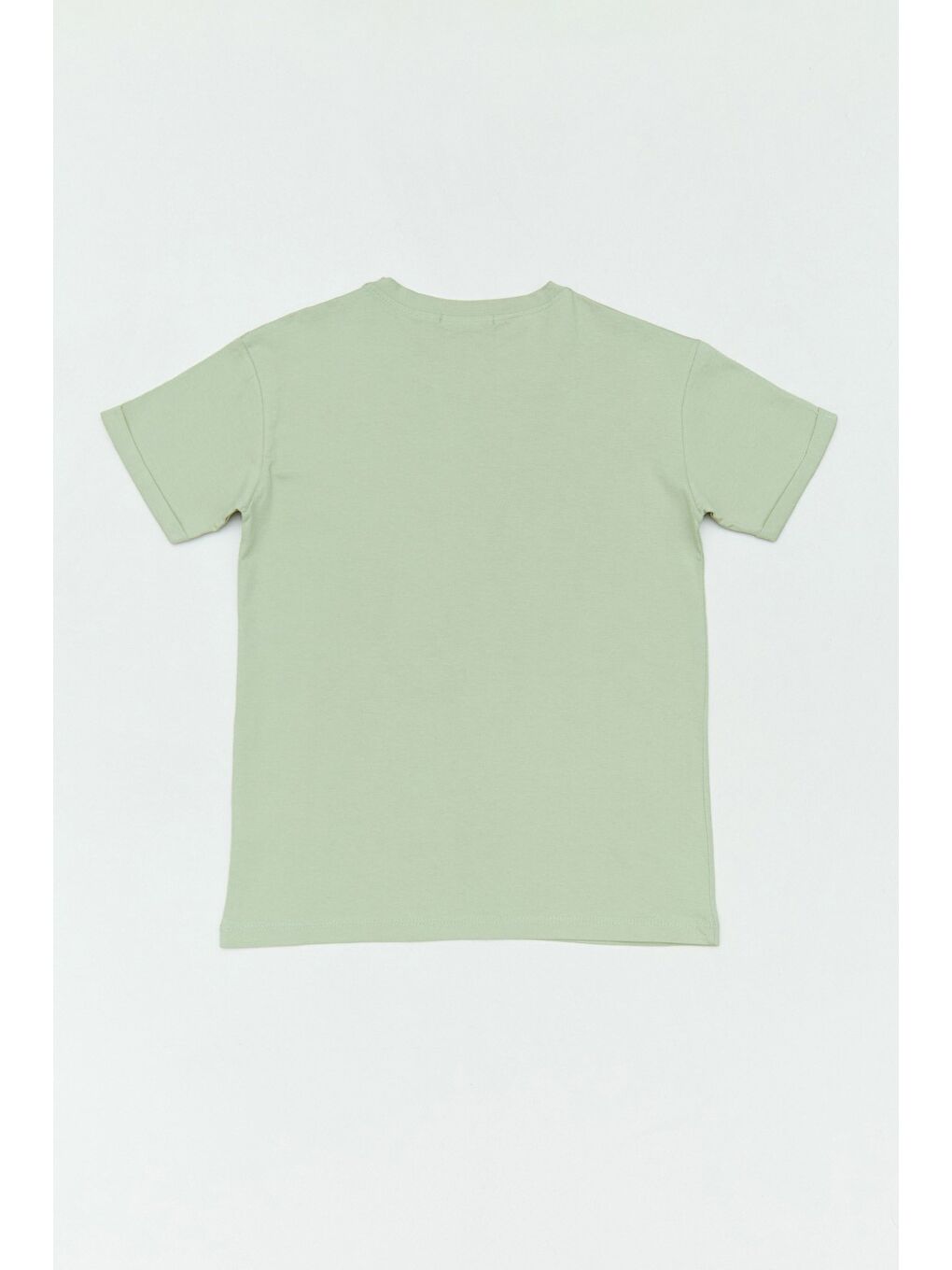 Turkuaz %100 Pamuk Yazı Baskılı Bisiklet Yaka Erkek Çocuk Tişört-1