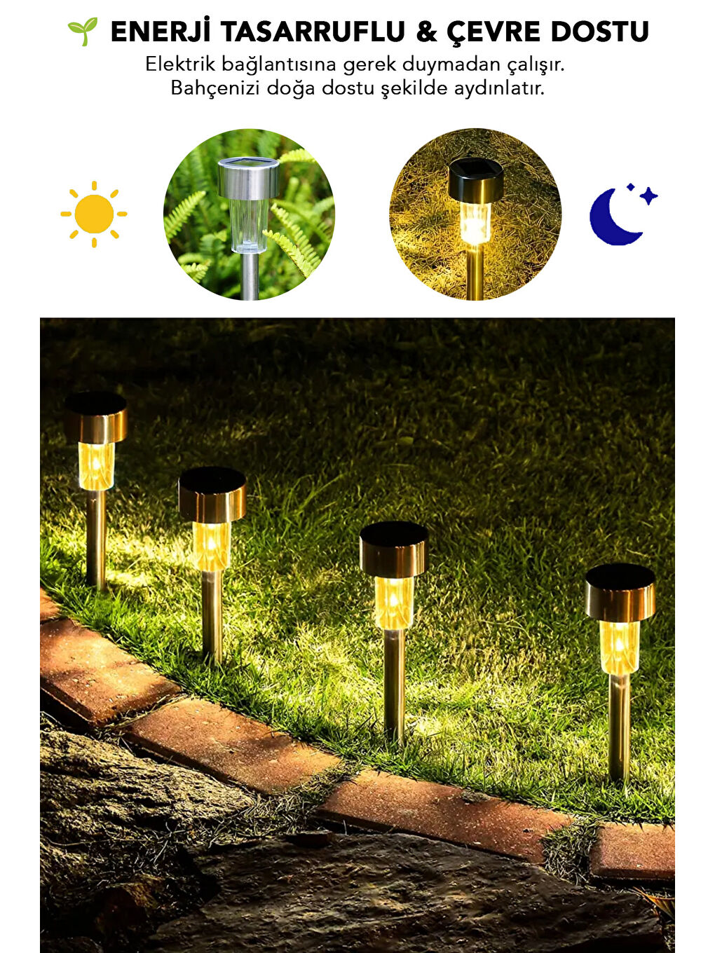 Siyah 10'lu Solar Yer Aydınlatması-1