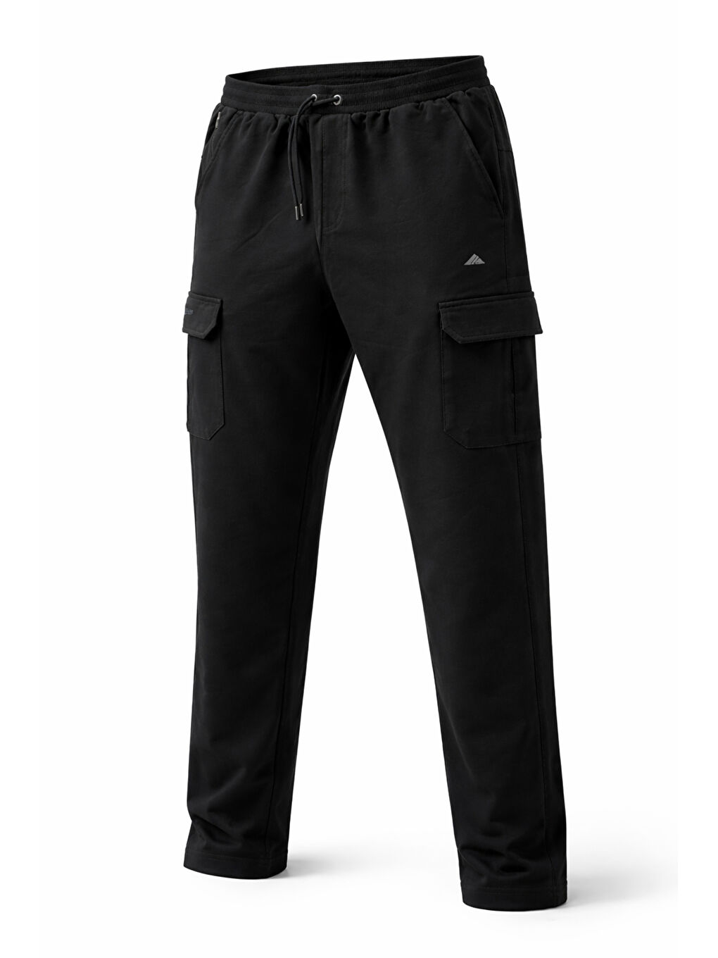 Büyük Beden Erkek Komando Cep Detay Beli Ribana Pamuklu Düz Paça Eşofman Altı 1709 Siyah-2