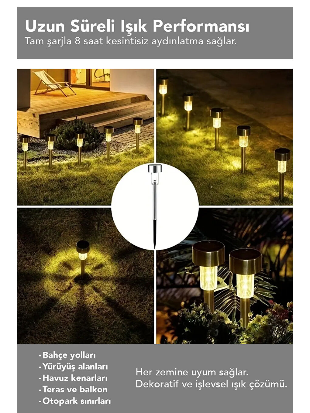 Siyah 10'lu Solar Yer Aydınlatması-3