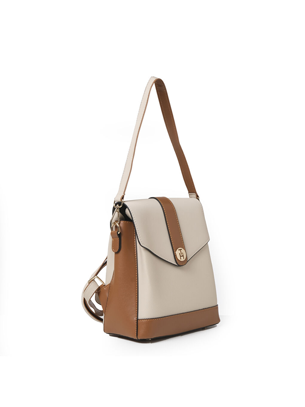 Kahverengi Kadın Sırt Çantası TH-YK14319 Krem-Taba-1