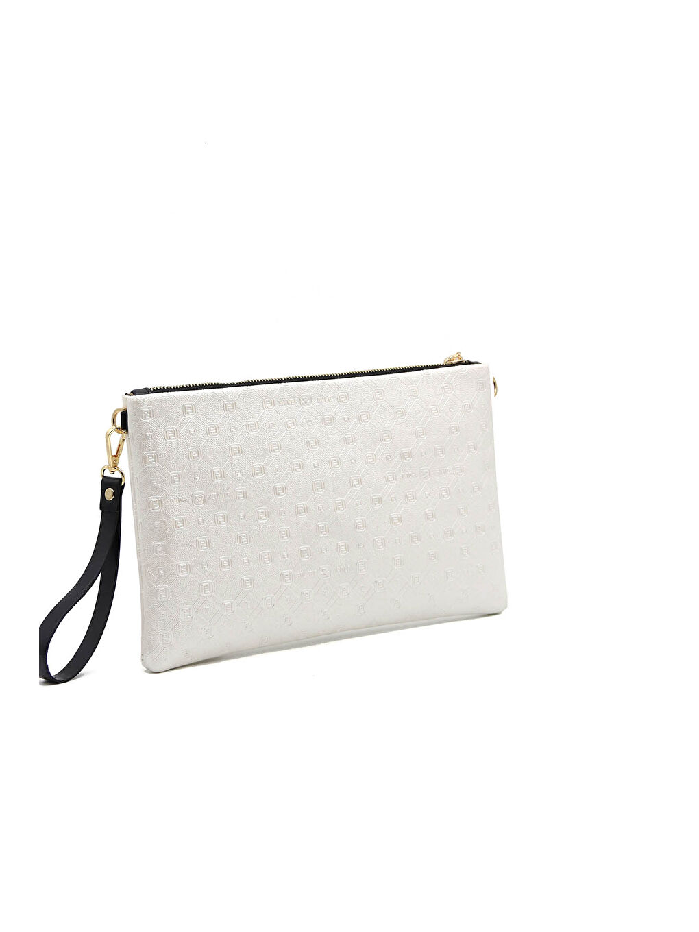 Beyaz Kadın El Çantası 1034-37649 CLUTCH M46 SEDEF-MAT SİYAH-2