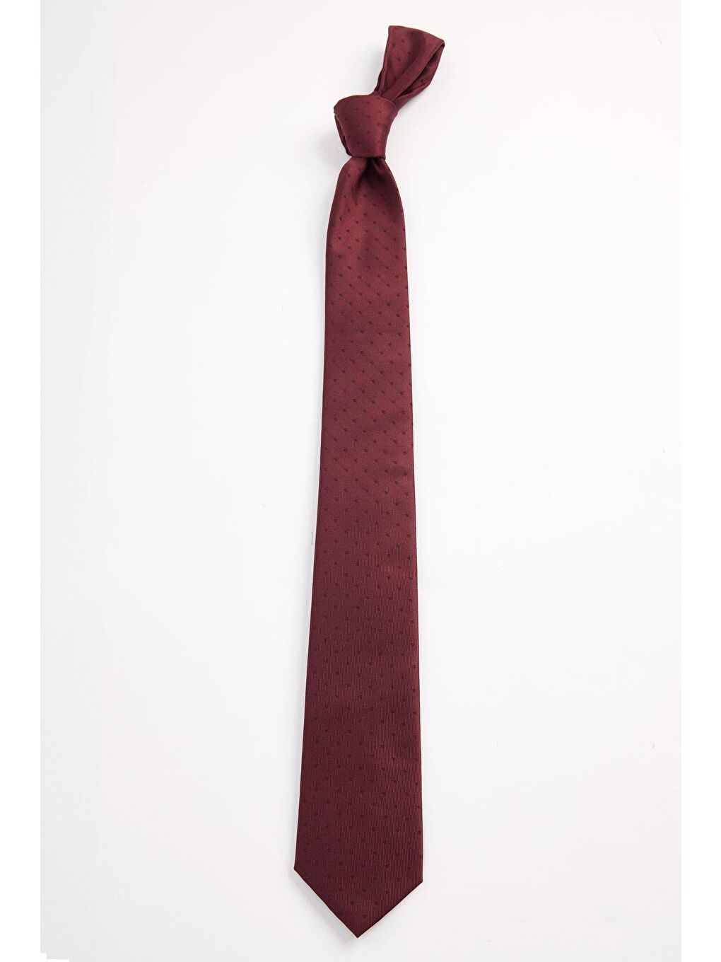 Bordo Klasik Cep Mendilli Desenli Kravat-1